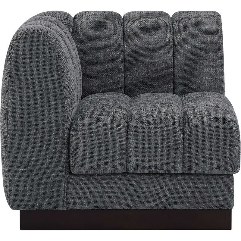 Meridian Furniture Quinn Grey Chenille Fabric Corner Chair