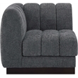 Meridian Furniture Quinn Grey Chenille Fabric Corner Chair