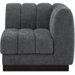 Meridian Furniture Quinn Grey Chenille Fabric Corner Chair