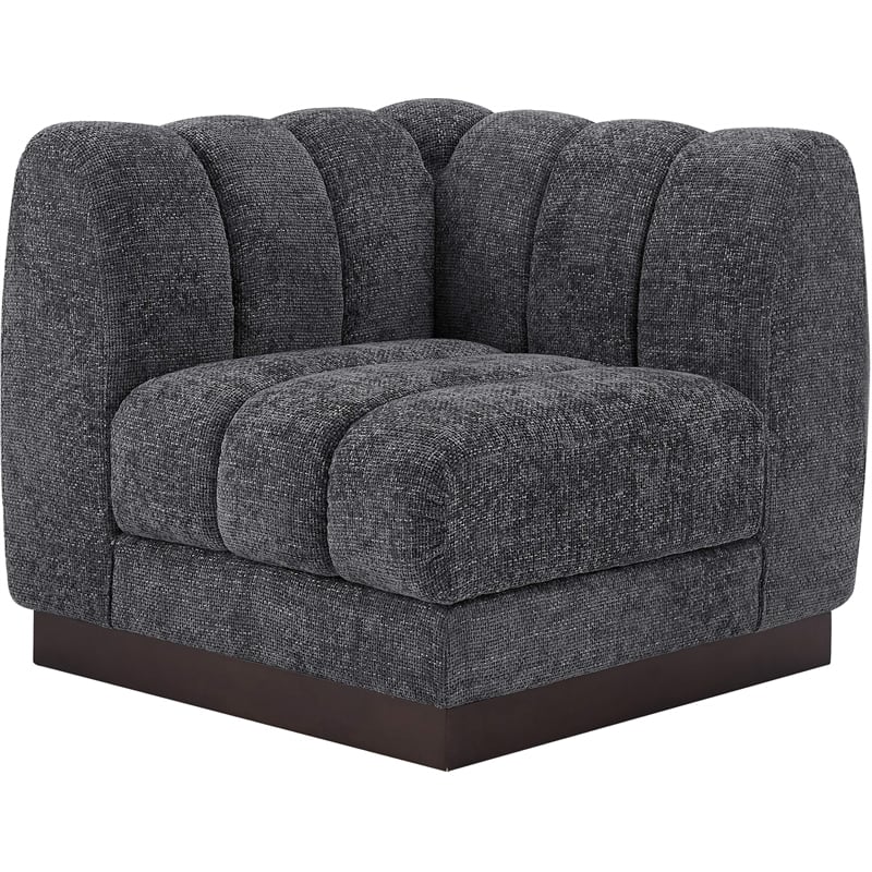Meridian Furniture Quinn Grey Chenille Fabric Corner Chair