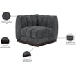 Meridian Furniture Quinn Grey Chenille Fabric Corner Chair