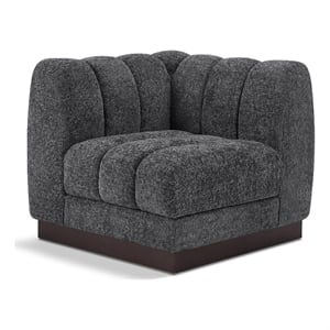 Meridian Furniture Quinn Grey Chenille Fabric Corner Chair