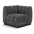 Meridian Furniture Quinn Grey Chenille Fabric Corner Chair