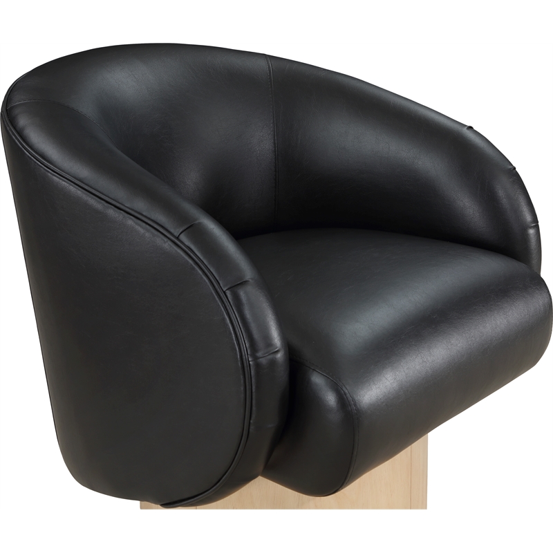 Meridian Furniture Gibson Black Vegan Leather Swivel Accent Chair
