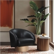 Meridian Furniture Gibson Black Vegan Leather Swivel Accent Chair