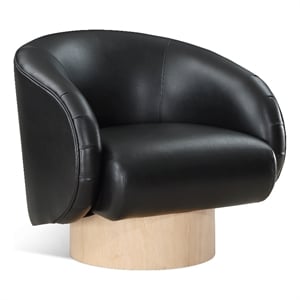 Meridian Furniture Gibson Black Vegan Leather Swivel Accent Chair