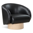 Meridian Furniture Gibson Black Vegan Leather Swivel Accent Chair