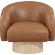 Meridian Furniture Gibson Cognac Vegan Leather Swivel Accent Chair