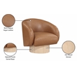 Meridian Furniture Gibson Cognac Vegan Leather Swivel Accent Chair
