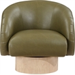 Meridian Furniture Gibson Olive Vegan Leather Swivel Accent Chair