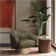 Meridian Furniture Gibson Olive Vegan Leather Swivel Accent Chair