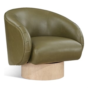 Meridian Furniture Gibson Olive Vegan Leather Swivel Accent Chair