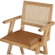 Meridian Furniture Abby Cognac Vegan Leather Dining Arm Chair (Set of 2)