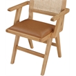 Meridian Furniture Abby Cognac Vegan Leather Dining Arm Chair (Set of 2)