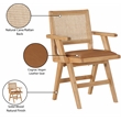 Meridian Furniture Abby Cognac Vegan Leather Dining Arm Chair (Set of 2)