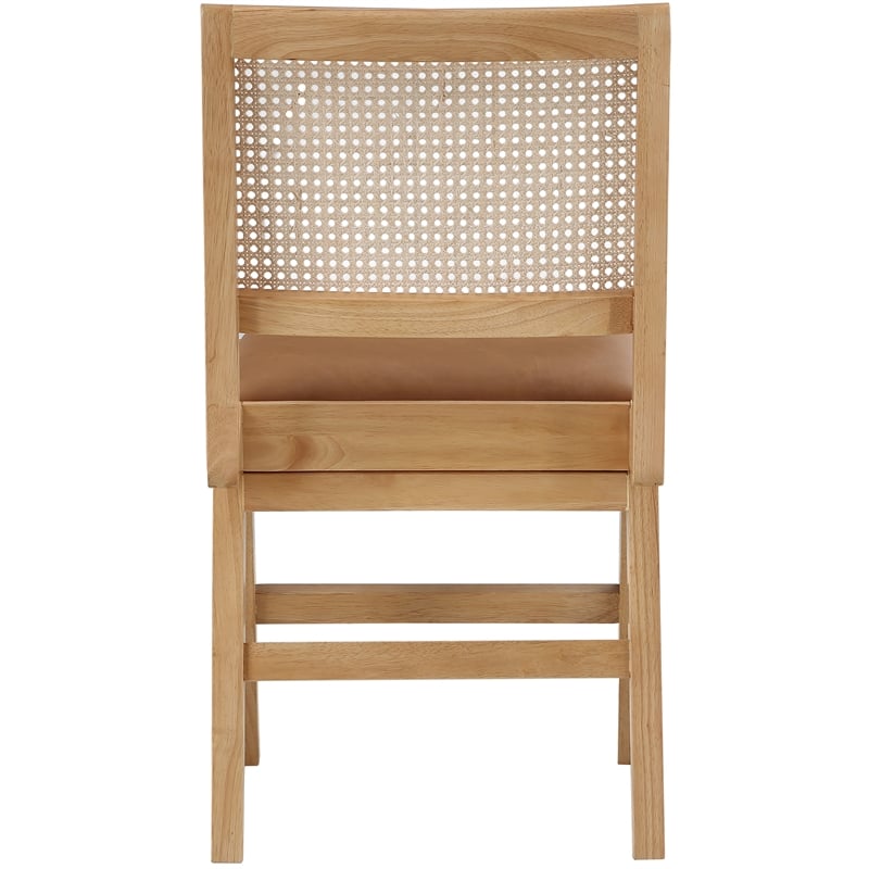 Meridian Furniture Abby Cognac Vegan Leather Dining Side Chair (Set of 2)