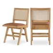 Meridian Furniture Abby Cognac Vegan Leather Dining Side Chair (Set of 2)