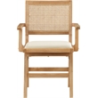 Meridian Furniture Abby Cream Vegan Leather Dining Arm Chair (Set of 2)