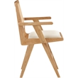 Meridian Furniture Abby Cream Vegan Leather Dining Arm Chair (Set of 2)
