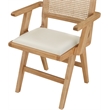 Meridian Furniture Abby Cream Vegan Leather Dining Arm Chair (Set of 2)