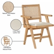 Meridian Furniture Abby Cream Vegan Leather Dining Arm Chair (Set of 2)