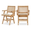 Meridian Furniture Abby Cream Vegan Leather Dining Arm Chair (Set of 2)