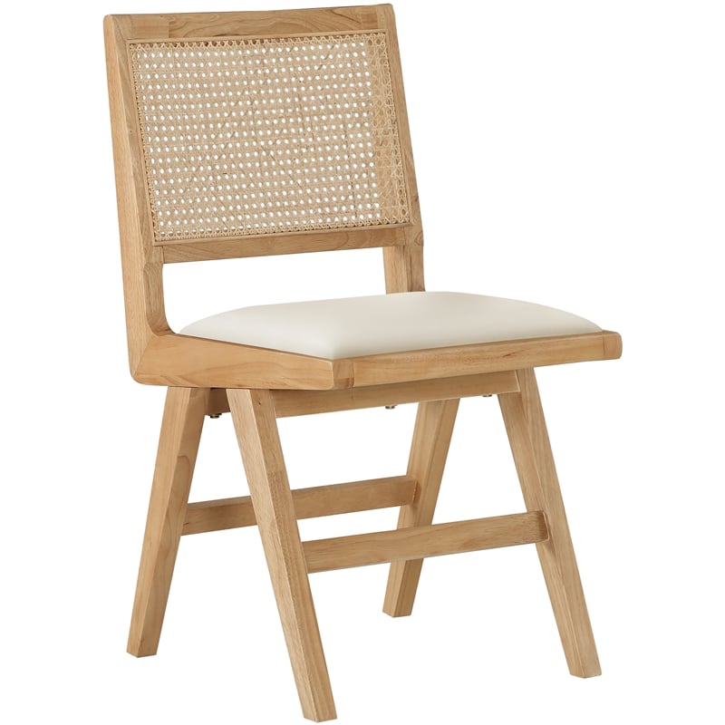 Meridian Furniture Abby Cream Vegan Leather Dining Side Chair (Set of 2)