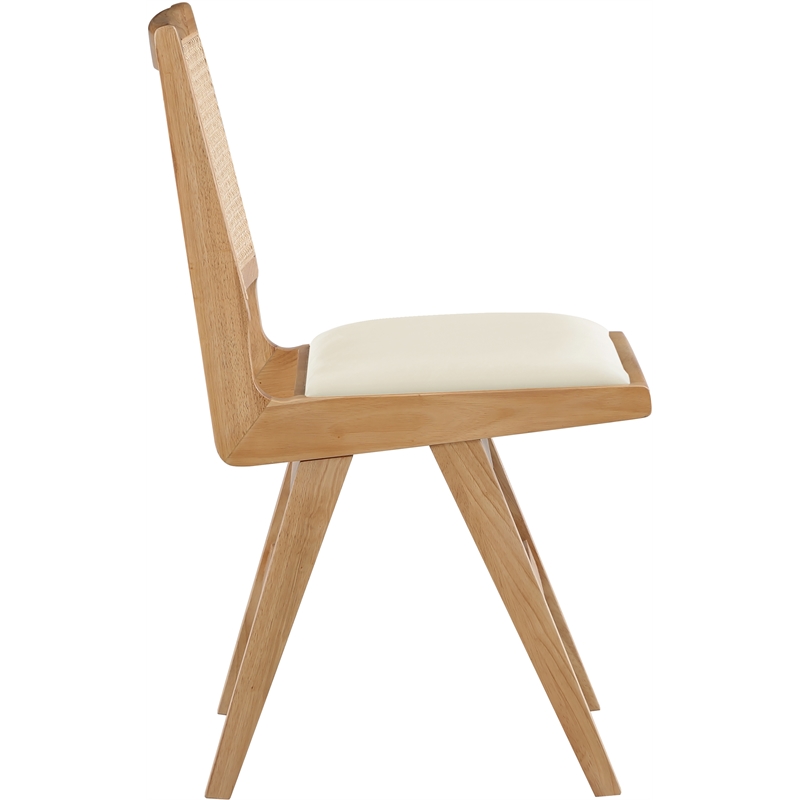 Meridian Furniture Abby Cream Vegan Leather Dining Side Chair (Set of 2)