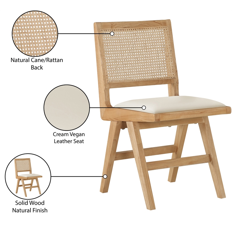 Meridian Furniture Abby Cream Vegan Leather Dining Side Chair (Set of 2)