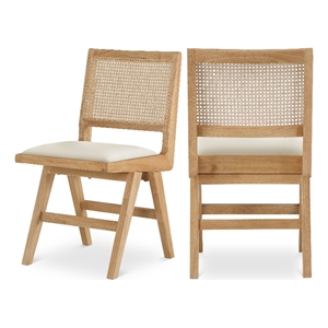 Meridian Furniture Abby Cream Vegan Leather Dining Side Chair (Set of 2)