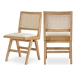 Meridian Furniture Abby Cream Vegan Leather Dining Side Chair (Set of 2)