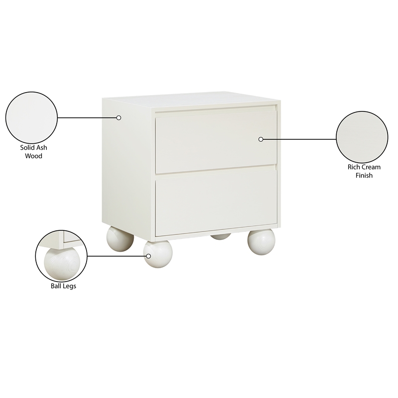 Meridian Furniture Kent Cream Night Stand