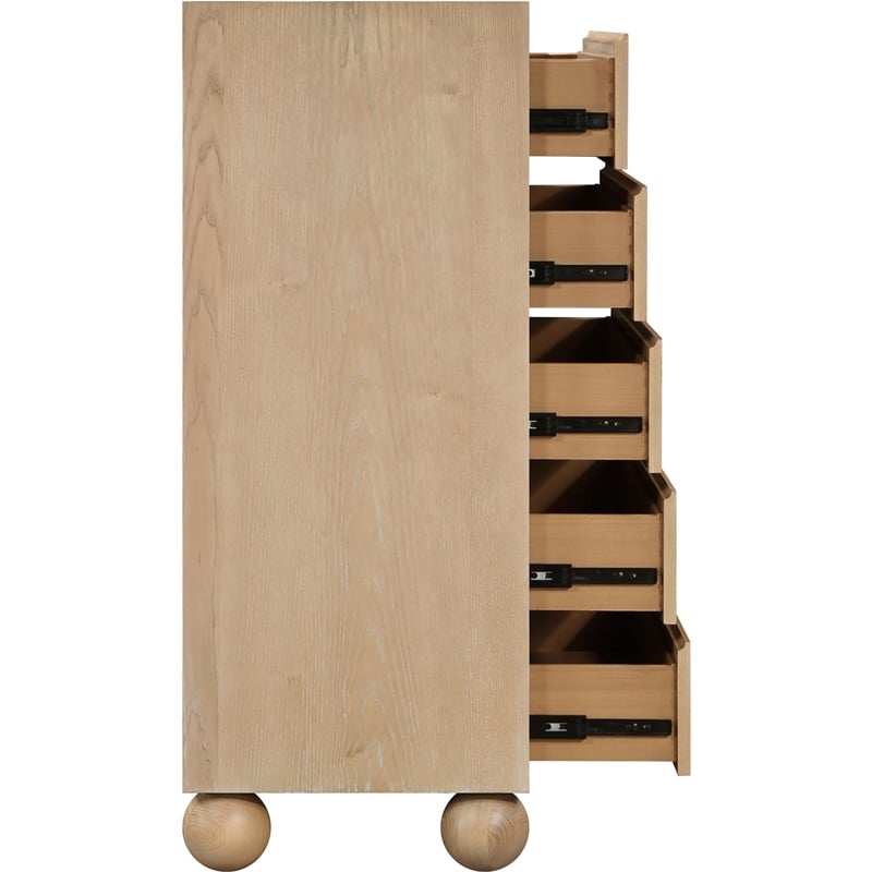 Meridian Furniture Kent Natural Solid Ash Wood Chest