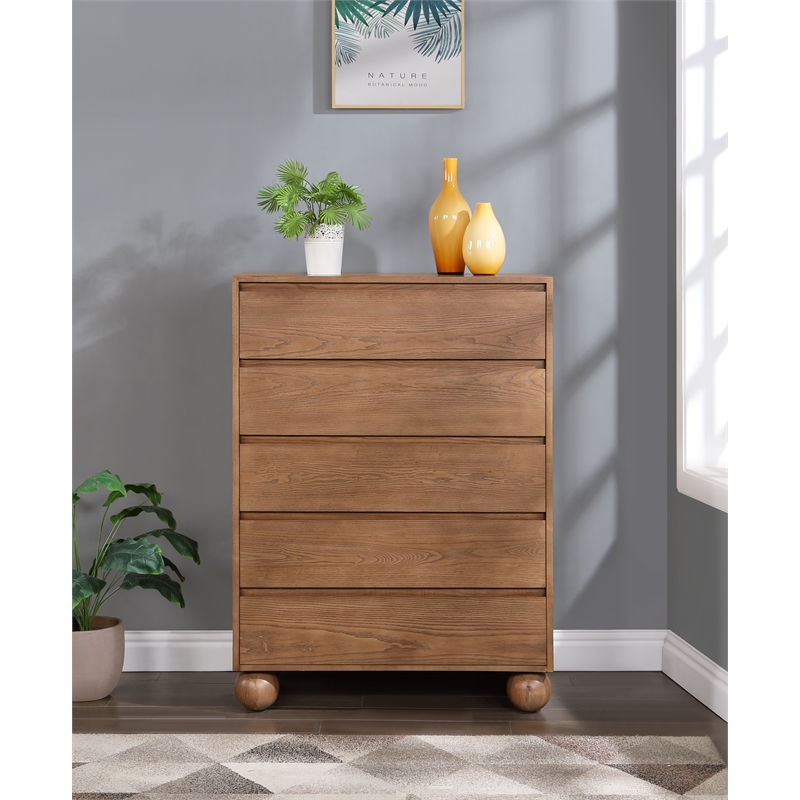Meridian Furniture Kent Walnut Solid Ash Wood Chest