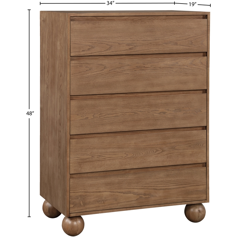 Meridian Furniture Kent Walnut Solid Ash Wood Chest