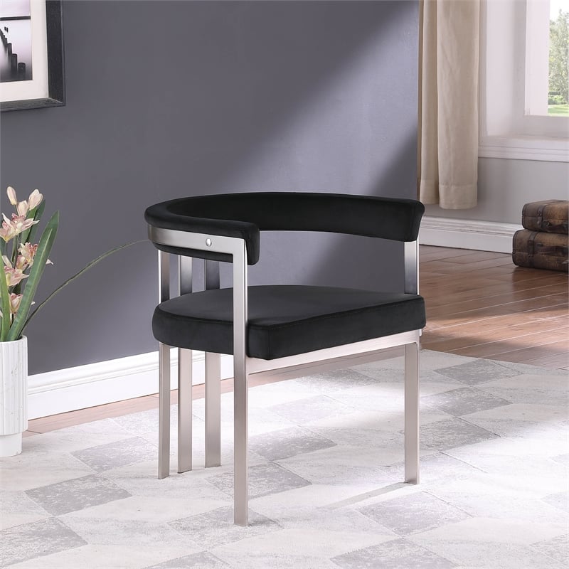 Meridian Furniture Marcello Black Velvet Dining Chair (Set of 2)