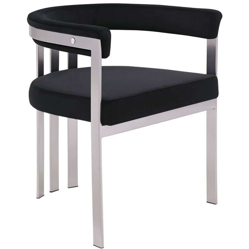 Meridian Furniture Marcello Black Velvet Dining Chair (Set of 2)