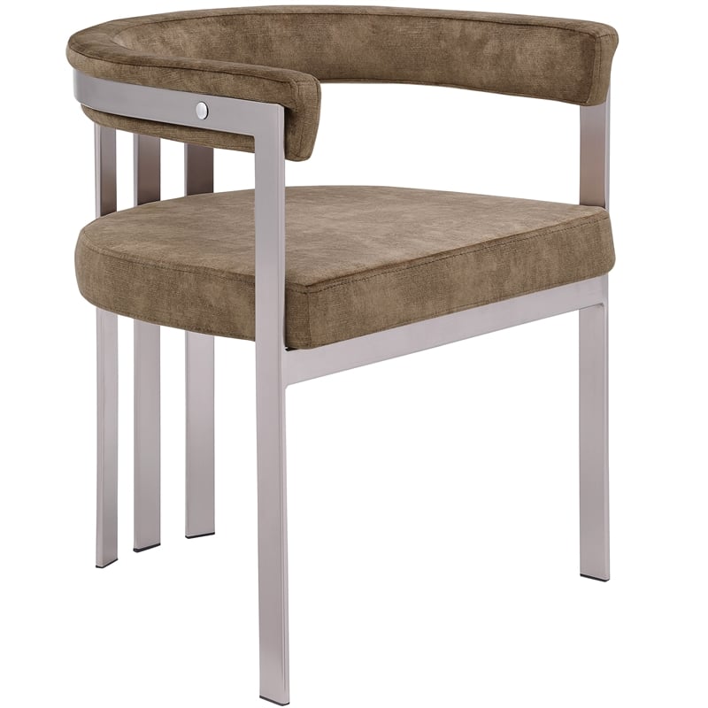Meridian Furniture Marcello Brown Velvet Dining Chair (Set of 2)