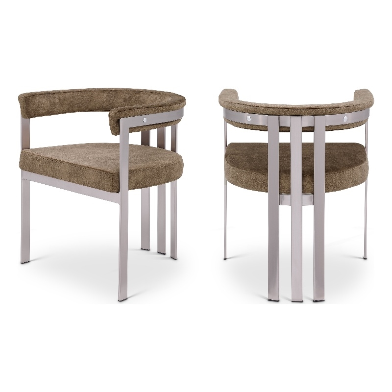 Meridian Furniture Marcello Brown Velvet Dining Chair (Set of 2)
