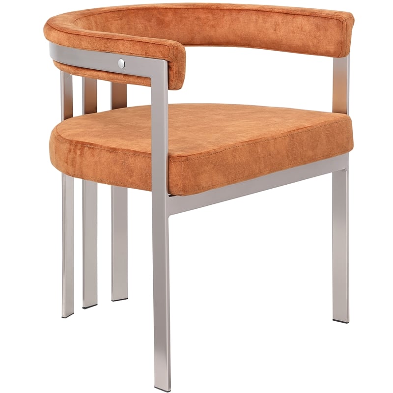 Meridian Furniture Marcello Cognac Velvet Dining Chair (Set of 2)