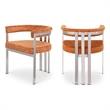 Meridian Furniture Marcello Cognac Velvet Dining Chair (Set of 2)