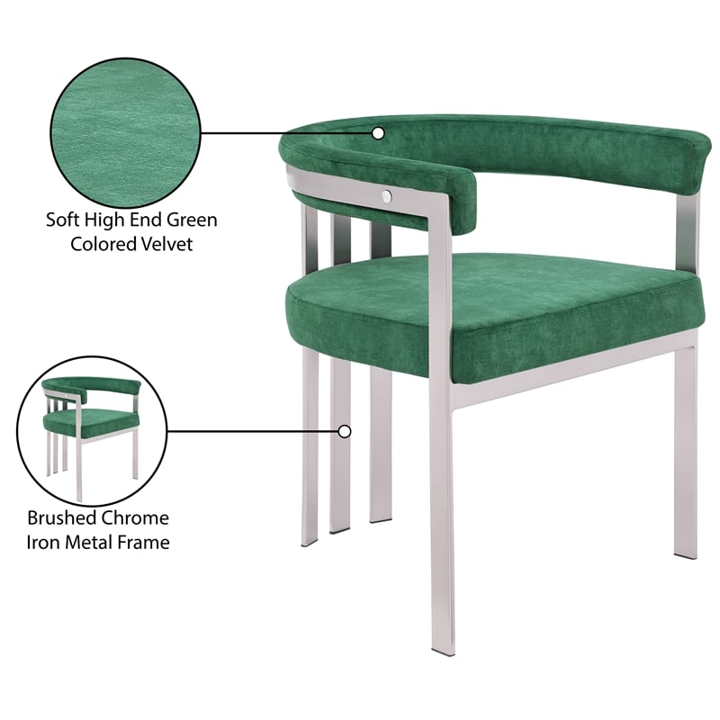 Meridian Furniture Marcello Green Velvet Dining Chair (Set of 2)