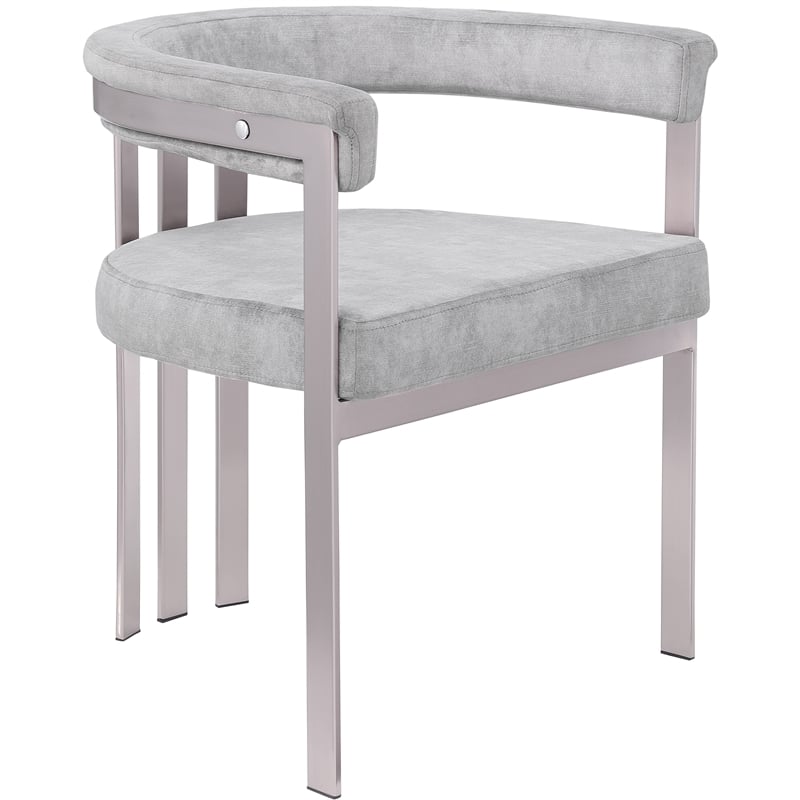 Meridian Furniture Marcello Grey Velvet Dining Chair (Set of 2)