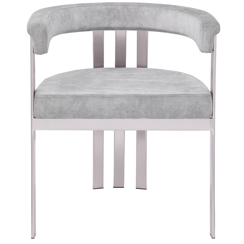 Meridian Furniture Marcello Grey Velvet Dining Chair (Set of 2)