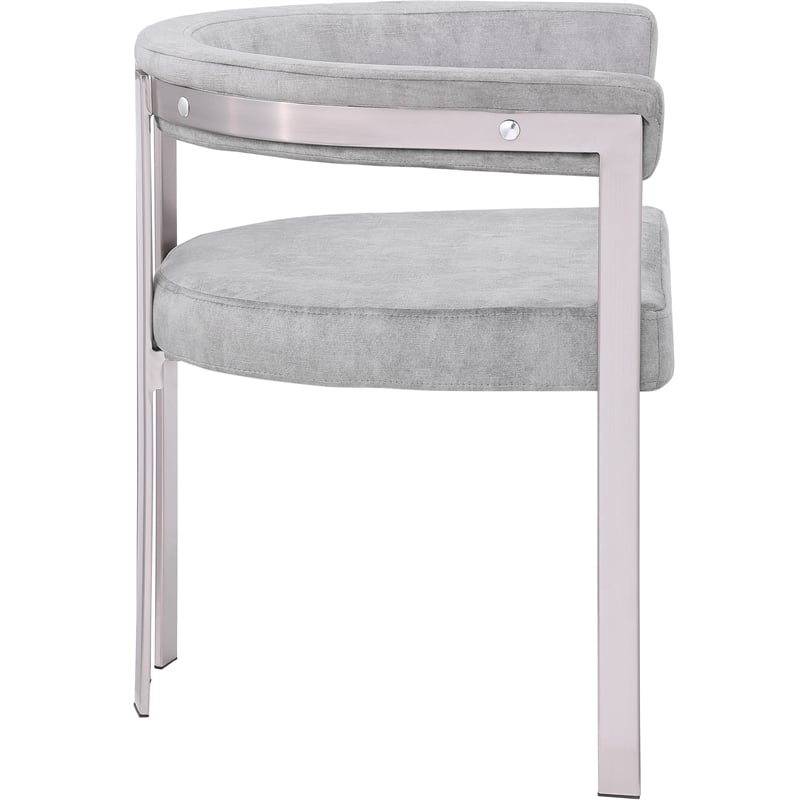 Meridian Furniture Marcello Grey Velvet Dining Chair (Set of 2)