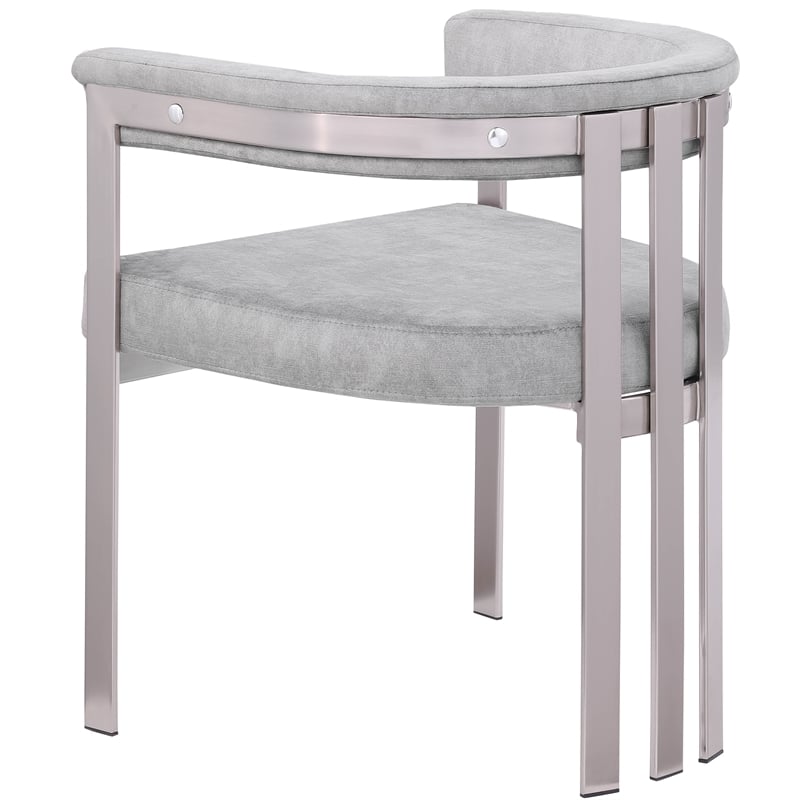 Meridian Furniture Marcello Grey Velvet Dining Chair (Set of 2)