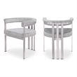 Meridian Furniture Marcello Grey Velvet Dining Chair (Set of 2)