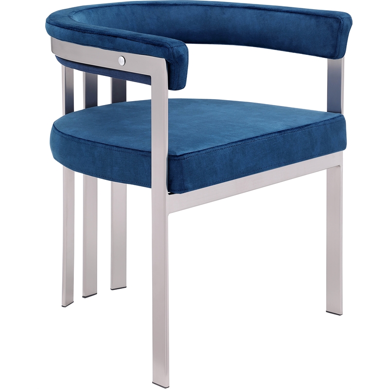 Meridian Furniture Marcello Navy Velvet Dining Chair (Set of 2)