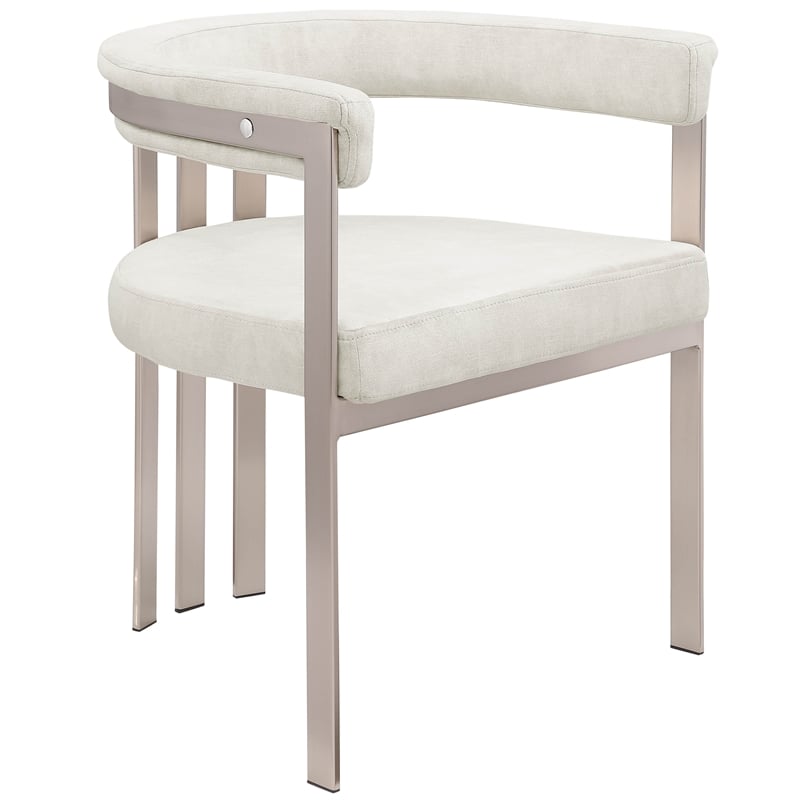 meridian furniture marcello stone velvet dining chair (set of 2)