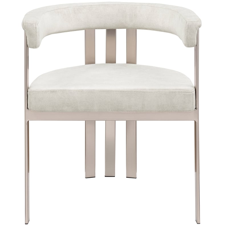 meridian furniture marcello stone velvet dining chair (set of 2)